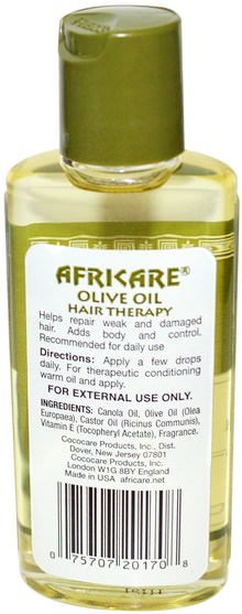 洗澡，美容，頭髮，頭皮 - Cococare, Africare, Olive Oil Hair Therapy, 2 fl oz (60 ml)