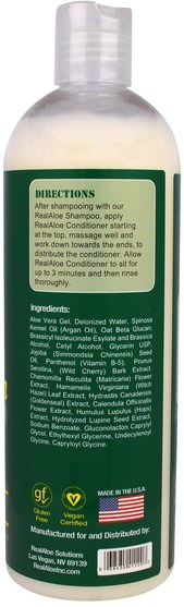 洗澡，美容，頭髮，頭皮，護髮素 - Real Aloe Aloe Vera Conditioner, 16 fl oz (473 ml)