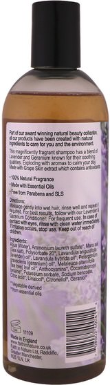 洗澡，美容，頭髮，頭皮 - Faith in Nature, Shampoo, For Normal to Dry Hair, Lavender & Geranium, 13.5 fl oz (400 ml)
