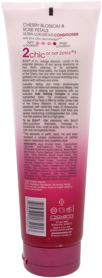 洗澡，美容，頭髮，頭皮 - Giovanni, 2Chic, Ultra-Luxurious Conditioner, to Pamper Stressed Out Hair, Cherry Blossom & Rose Petals, 8.5 fl oz (250 ml)