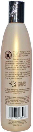 洗澡，美容，頭髮，頭皮，頭髮的顏色，頭髮護理 - Shikai, Henna Gold, Highlighting Shampoo, 12 fl oz (355 ml)