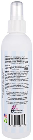 沐浴，美容，頭髮，頭皮，自然髮膠，頭髮定型凝膠 - Logic Products, TotLogic, Leave-In Conditioning Spray, 8 fl oz (236 ml)