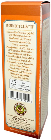 洗澡，美容，頭髮，頭皮，洗髮水，護髮素 - Badger Company, Seabuckthorn Antioxidant Hair Oil, Apricot & Pomegranate, 2 fl oz (59.1 ml)