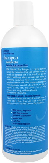 洗澡，美容，頭髮，頭皮，洗髮水，護髮素 - Beauty Without Cruelty, Shampoo Moisture Plus, 16 fl oz (473 ml)