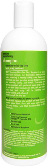 洗澡，美容，頭髮，頭皮，洗髮水，護髮素 - Beauty Without Cruelty, Shampoo, Rosemary Mint Tea Tree, 16 fl oz (473 ml)