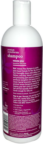 洗澡，美容，頭髮，頭皮，洗髮水，護髮素 - Beauty Without Cruelty, Shampoo, Volume Plus, 16 fl oz (473 ml)