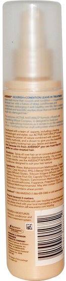 洗澡，美容，頭髮，頭皮，洗髮水，護髮素，護髮素 - Aveeno, Active Naturals, Nourish+Condition, Leave-In Treatment, 5.2 fl oz (154 ml)