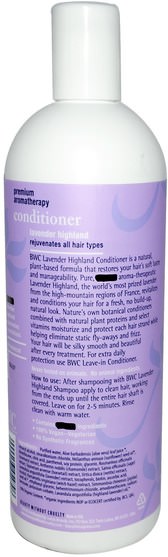 洗澡，美容，頭髮，頭皮，洗髮水，護髮素，護髮素 - Beauty Without Cruelty, Conditioner, Lavender Highland, 16 fl oz (473 ml)
