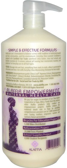 洗澡，美容，頭髮，頭皮，洗髮水，護髮素，護髮素 - Everyday Shea, Moisturizing Conditioner, Lavender, 32 fl oz (950 ml)
