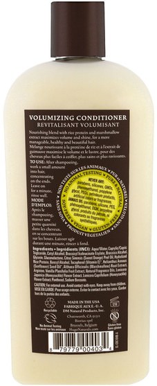 洗澡，美容，頭髮，頭皮，洗髮水，護髮素，護髮素 - Hugo Naturals, Volumizing Conditioner, Vanilla & Sweet Orange, 12 fl oz (355 ml)