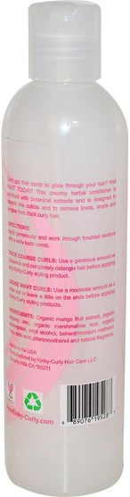 洗澡，美容，頭髮，頭皮，洗髮水，護髮素，護髮素 - Kinky-Curly, Knot Today, Natural Leave In / Detangler, 8 oz (236 ml)