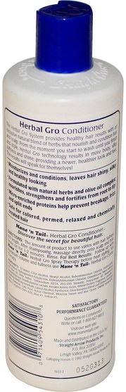 洗澡，美容，頭髮，頭皮，洗髮水，護髮素，護髮素 - Mane n Tail, Herbal Gro Conditioner, 12 fl oz (355 ml)
