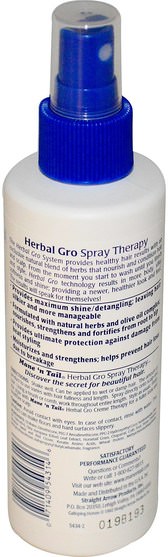 洗澡，美容，頭髮，頭皮，洗髮水，護髮素，護髮素 - Mane n Tail, Herbal Gro Spray Therapy, 6 fl oz (178 ml)