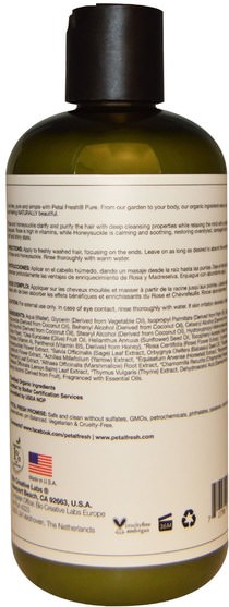 洗澡，美容，頭髮，頭皮，洗髮水，護髮素，護髮素 - Petal Fresh, Pure, Softening Conditioner, Rose & Honeysuckle, 16 fl oz (475 ml)