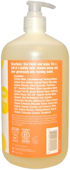 洗澡，美容，頭髮，頭皮，洗髮水，護髮素，兒童洗髮水 - EO Products, Everyone Soap for Every Kid, Orange Squeeze, 32 fl oz (960 ml)
