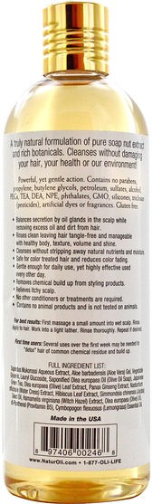 洗澡，美容，頭髮，頭皮，洗髮水，護髮素 - NaturOli, Extreme Hair, Soap Nut Shampoo, Normal to Oily Hair, 16 oz (474 ml)