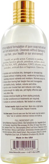 洗澡，美容，頭髮，頭皮，洗髮水，護髮素 - NaturOli, Extreme Soap Nut Shampoo, Normal to Dry Hair, 16 oz (474 ml)