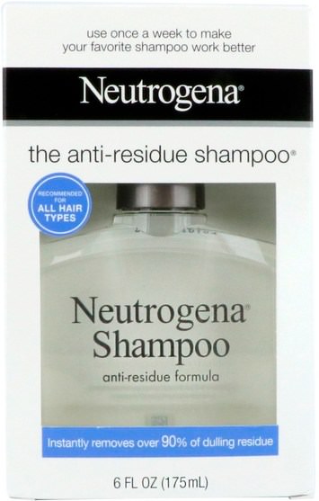 洗澡，美容，頭髮，頭皮，洗髮水，護髮素 - Neutrogena, The Anti-Residue Shampoo, All Hair Types, 6 fl oz (175 ml)