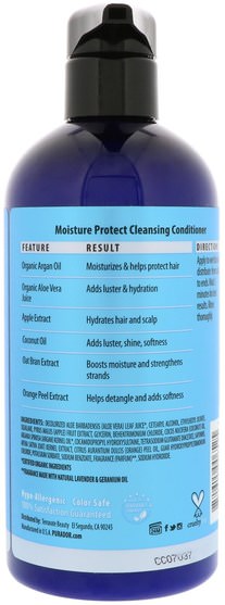 洗澡，美容，頭髮，頭皮，洗髮水，護髮素 - Pura Dor, Moisture Protect Cleansing Conditioner, 16 fl oz (473 ml)