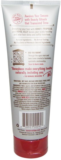 洗澡，美容，頭髮，頭皮，洗髮水，護髮素 - Savannah Bee Company Inc, Honey & Royal Jelly Shampoo, Lemongrass & Spearmint, Strengthening, 8 fl oz (236 ml)