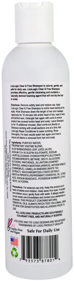 洗澡，美容，頭髮，頭皮，洗髮水 - Logic Products, LiceLogic, Clear & Free Shampoo, Peppermint, 8 fl oz (236 ml)