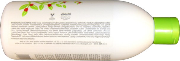 洗澡，美容，頭髮，頭皮，洗髮水 - Natures Gate, Shampoo, Hair Defense, Vegan, Pomegranate + Sunflower, 18 fl oz (532 ml)