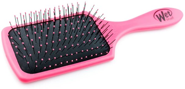 洗澡，美容，頭髮，頭皮 - Wet Brush, Paddle Detangler, Pink, 1 Brush
