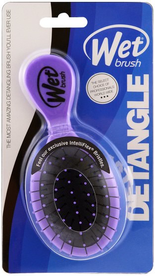洗澡，美容，頭髮，頭皮 - Wet Brush, Squirt Detangler Brush, Purple, 1 Brush