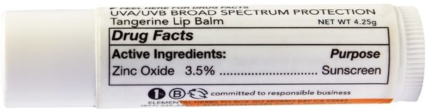 洗澡，美容，唇部護理，唇膏 - All Good Products, All Good Lips, Lip Balm, SPF 12, Tangerine, 4.25 g