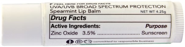 洗澡，美容，唇部護理，唇膏 - All Good Products, All Good Lips, Lip Balm, SPF 15, Spearmint, 4.25 g
