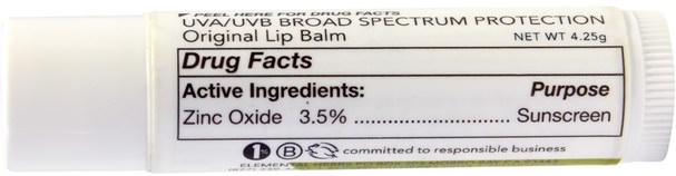 洗澡，美容，唇部護理，唇膏 - All Good Products, All Good Lips, Original, Lip Balm, SPF 12, 4.25 g