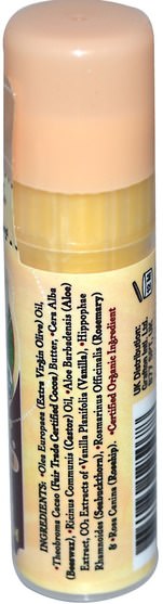 洗澡，美容，唇部護理，唇膏 - Badger Company, Cocoa Butter Lip Balm, Vanilla Bean.25 oz (7 g)