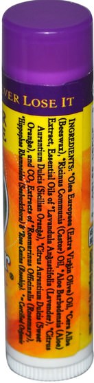 洗澡，美容，唇部護理，唇膏 - Badger Company, Organic Lip Balm, Lavender & Orange.15 oz (4.2 g)