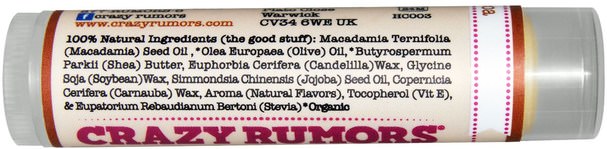 洗澡，美容，唇部護理，唇膏 - Crazy Rumors, 100% Natural Lip Balm, Hot Cocoa, 0.15 oz (4.4 ml)