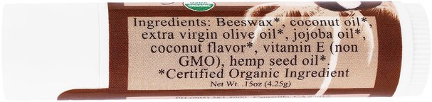 洗澡，美容，唇部護理，唇膏 - Organic Fiji, Certified Organic Lip Balm, Coconut, 0.15 oz (4.25 g)
