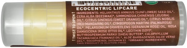 洗澡，美容，唇部護理，唇膏 - Pangea Organics, Lip Balm, Italian Red Mandarin with Rose.28 oz (8 g)
