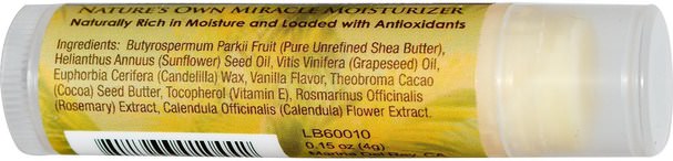 洗澡，美容，唇部護理，潤唇膏，乳木果油 - Out of Africa, Pure Shea Butter Lip Balm, Tropical Vanilla, 3 Pack, 0.15 oz (4 g) Each