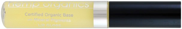 沐浴，美容，唇部護理，唇彩，口紅，光澤，襯墊 - Colorganics Hemp Organics, Lip Gloss, Clarity, 0.32 oz
