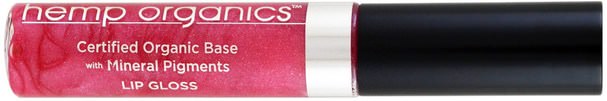 沐浴，美容，唇部護理，唇彩，口紅，光澤，襯墊 - Colorganics Hemp Organics, Lip Gloss, Ecstasy, 0.32 oz