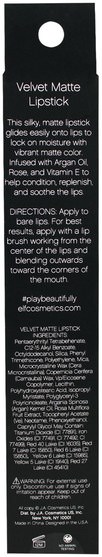 沐浴，美容，唇部護理，唇膏，口紅，光澤，襯墊 - E.L.F. Cosmetics, Velvet Matte Lipstick, Bold Berry, 0.14 oz (4.1 g)
