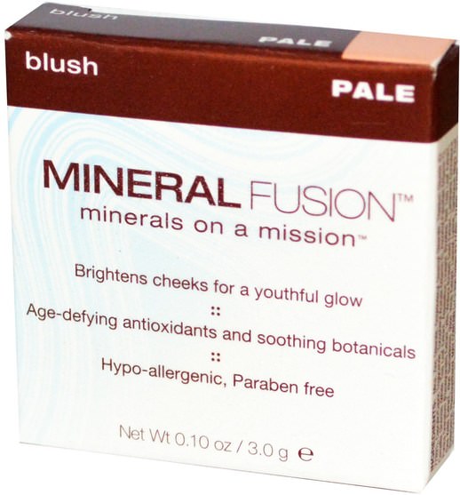 洗澡，美容，化妝，臉紅 - Mineral Fusion, Blush, Pale, 0.10 oz (3.0 g)