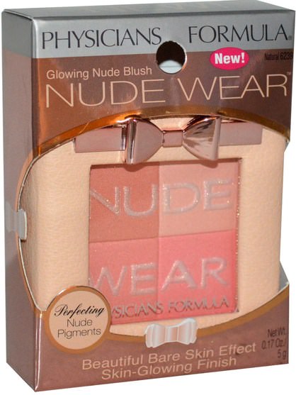 洗澡，美容，化妝，臉紅 - Physicians Formula, Nude Wear, Glowing Nude Blush, Natural, 0.17 oz (5 g)