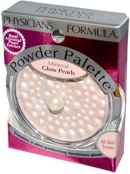 洗澡，美容，化妝，臉紅 - Physicians Formula, Powder Palette, Mineral Glow Pearls, Translucent Pearl, 0.28 oz (8 g)