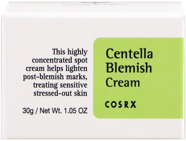 洗澡，美容，化妝 - Cosrx, Centella Blemish Cream, 1.05 oz (30 g)