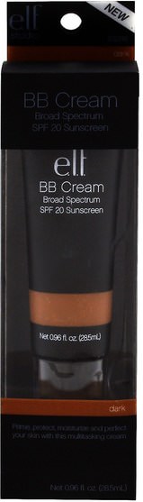 洗澡，美容，化妝 - E.L.F. Cosmetics, BB Cream, SPF 20 Sunscreen, Dark, 0.96 fl oz (28.5 ml)