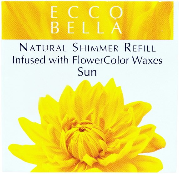 洗澡，美容，化妝，眼影 - Ecco Bella, Natural Shimmer Refill, Sun.12 oz (3.5 g)