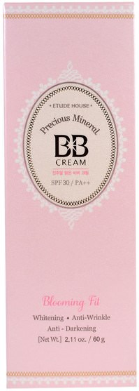 洗澡，美容，化妝，液體化妝 - Etude House, Precious Mineral BB Cream Blooming Fit, Light Beige NO2, 2.11 oz (60 g)