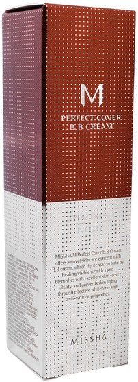 洗澡，美容，化妝，液體化妝 - Missha, Perfect Cover B.B. Cream, No.27 Honey Beige, 50 ml