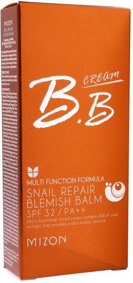 洗澡，美容，化妝，液體化妝 - Mizon, Snail Repair Blemish Balm, BB Cream SPF 32, 1.69 fl oz (50 ml)