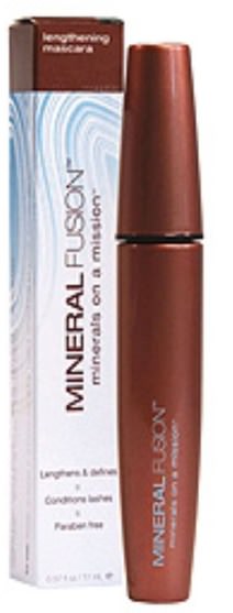 洗澡，美容，化妝，睫毛膏 - Mineral Fusion, Lengthening Mascara, Graphite/Black, 0.57 fl oz (17 ml)
